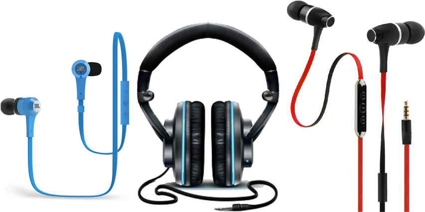 Varietyof Headphonesand Earphones PNG