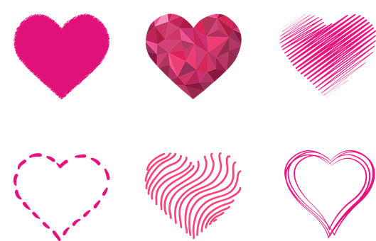 Varietyof Hearts Designs PNG