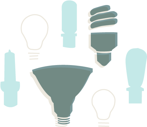 Varietyof Light Bulbs Graphic PNG