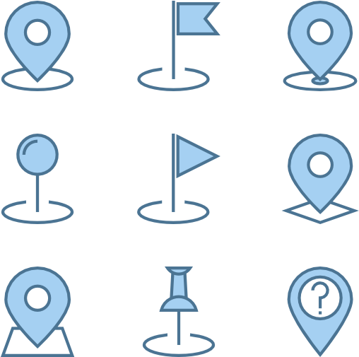 Varietyof Location Pins Pattern PNG