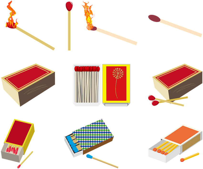 Varietyof Matchesand Matchboxes PNG