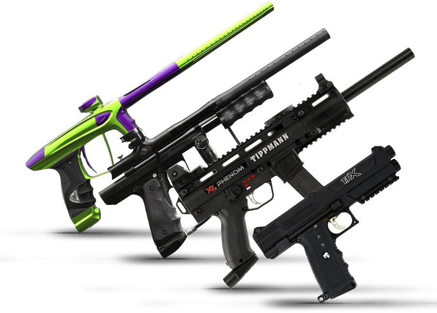 Varietyof Paintball Markers PNG