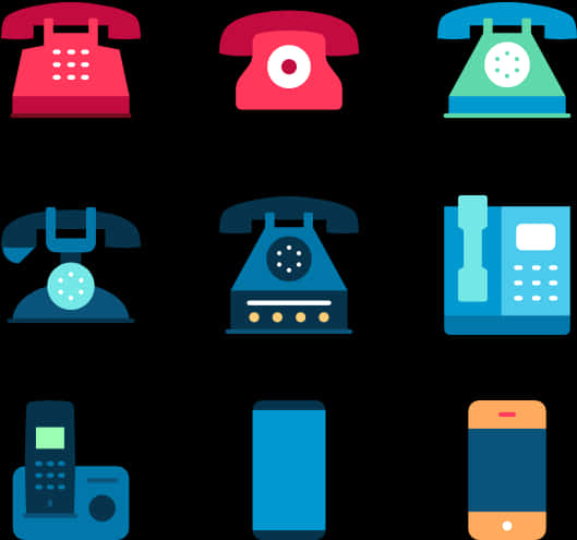 Varietyof Phone Icons Collection PNG