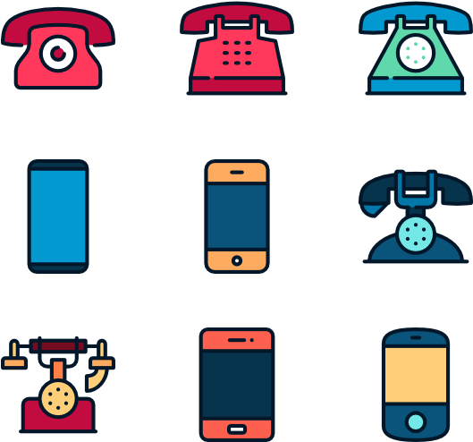 Varietyof Phone Icons Collection PNG