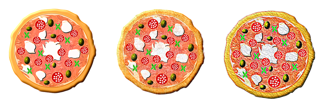 Varietyof Pizzas Black Background PNG