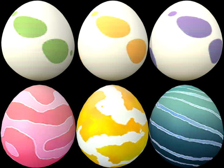 Varietyof Pokemon Eggs PNG