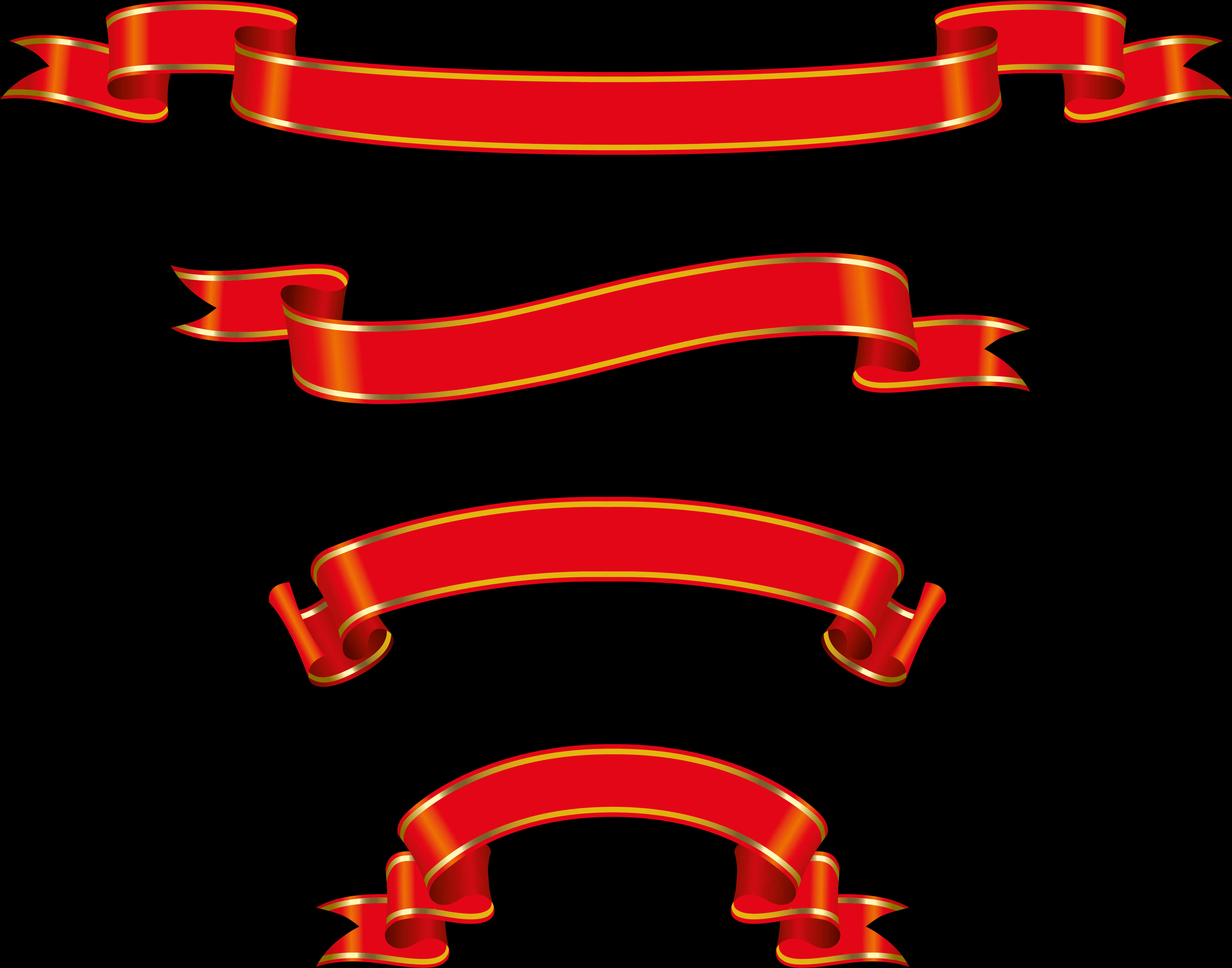 Varietyof Red Ribbons PNG