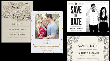 Varietyof Savethe Date Cards PNG