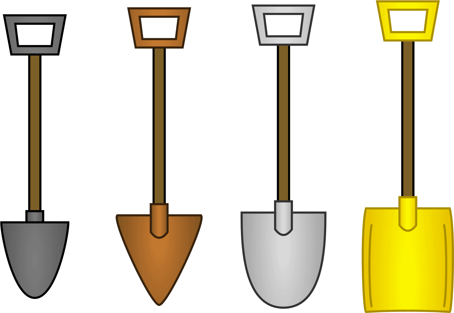 Varietyof Shovels Illustration PNG