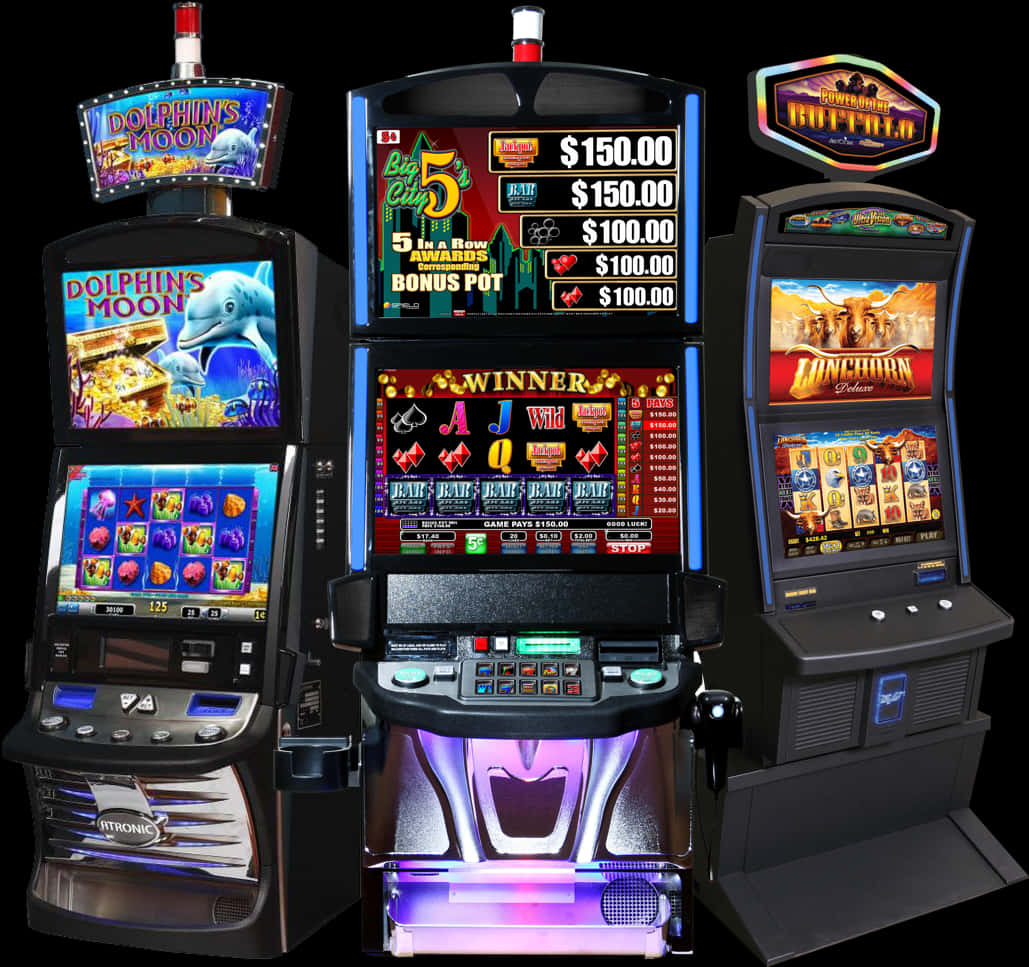 Varietyof Slot Machines PNG