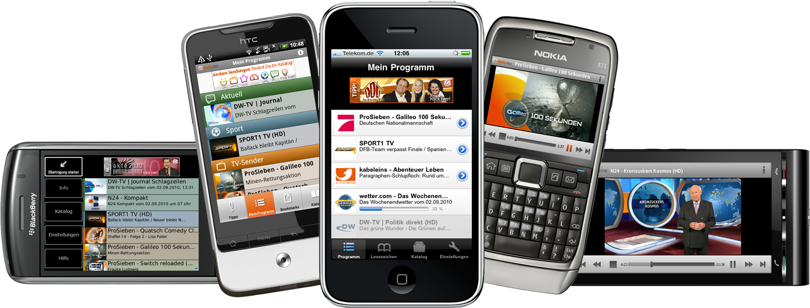 Varietyof Smartphones Displaying Content PNG