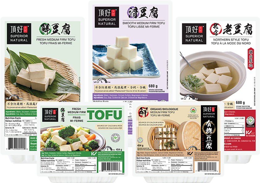 Varietyof Tofu Packages PNG