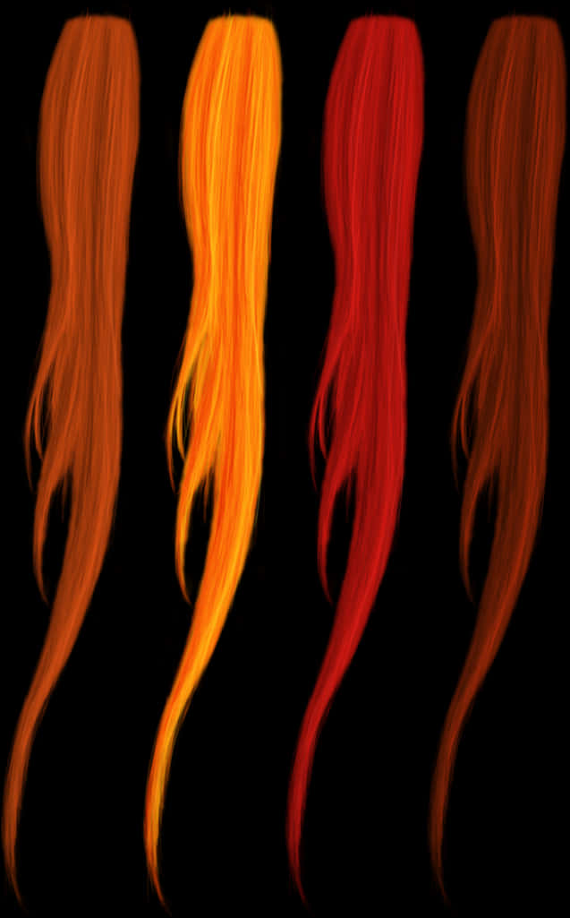 Varietyof Wigsin Red Shades PNG