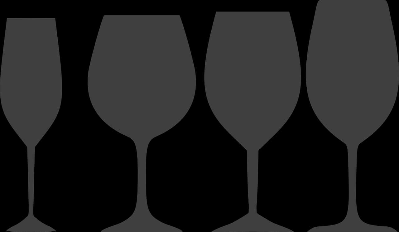 Varietyof Wine Glasses Silhouette PNG