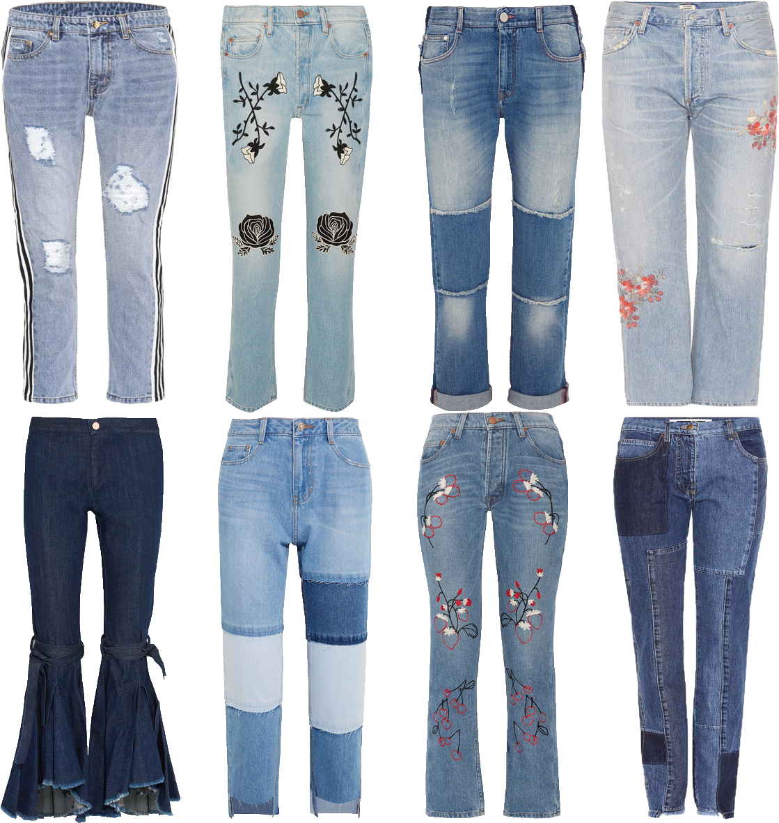 Varietyof Womens Jeans Styles PNG