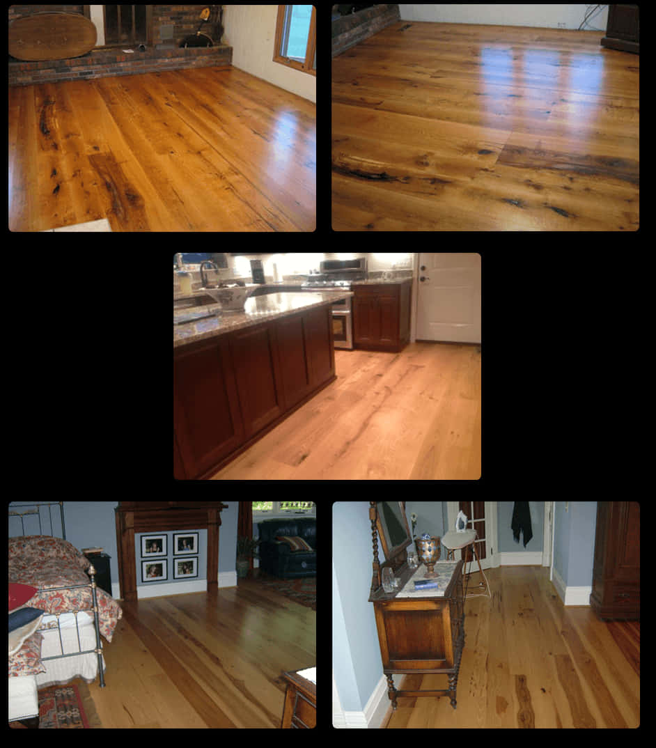 Varietyof Wood Floorsin Interiors PNG