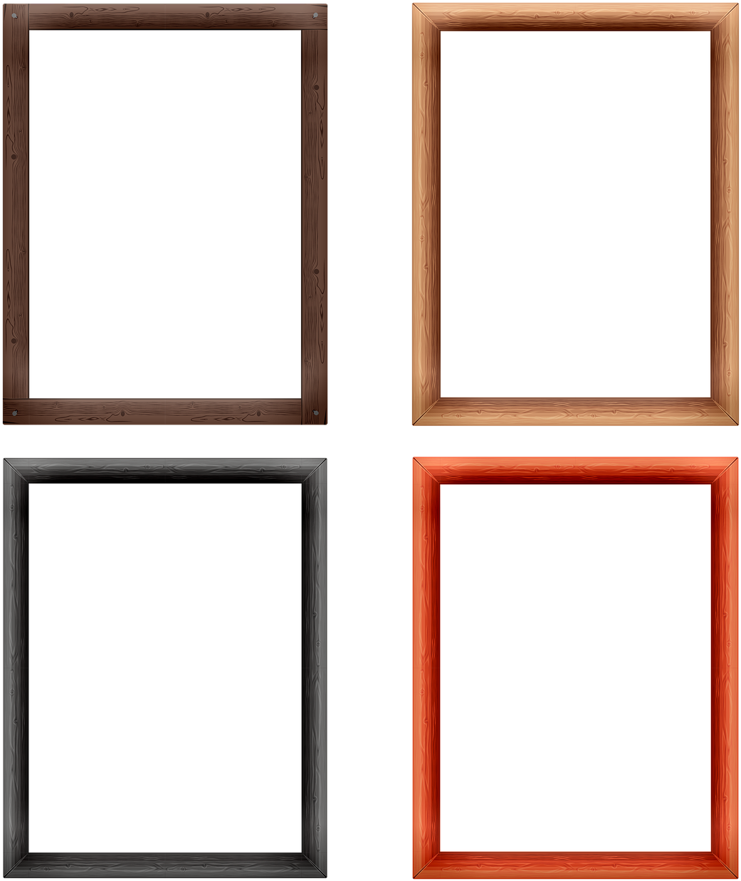 Varietyof Wooden Frames PNG