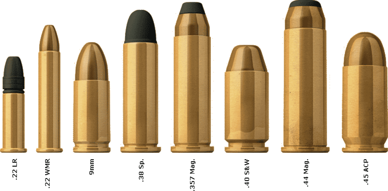 Various Caliber Bullets Comparison PNG