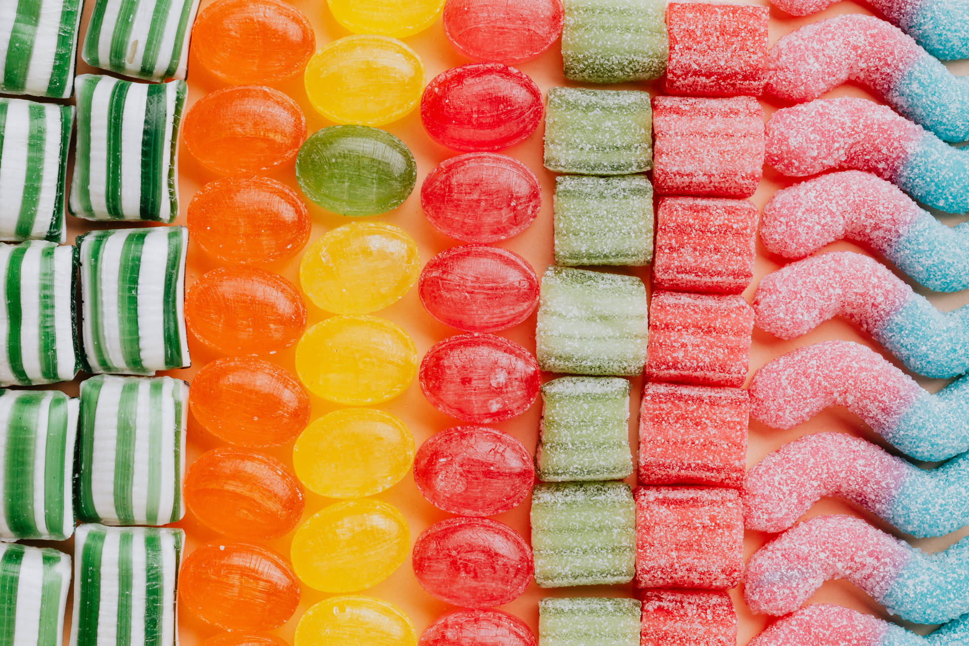 Various Candies For Colorful Background Wallpaper