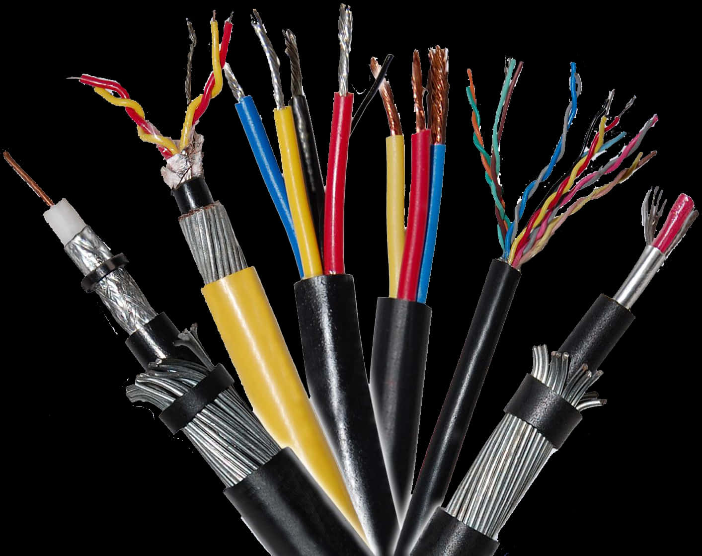 Various Electrical Cables Exposed PNG