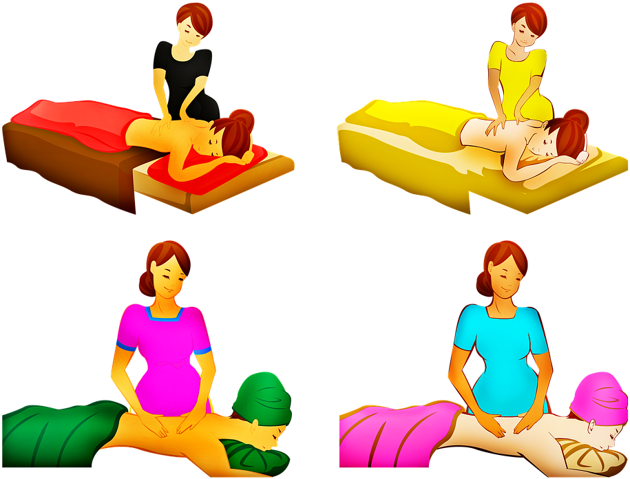Various Massage Techniques Illustration PNG