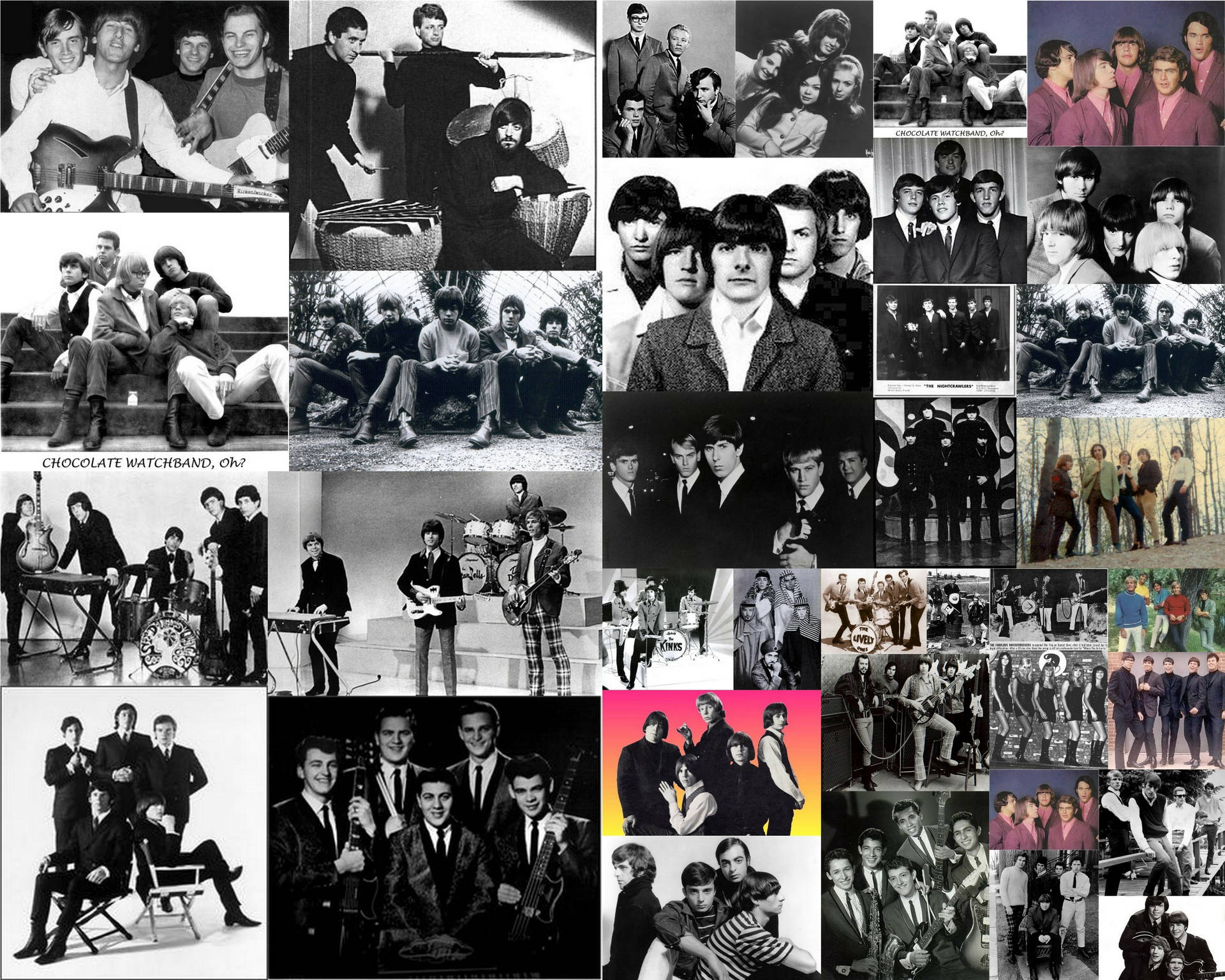 Various Old Rock Bands Including The Kinks Wallpaper
