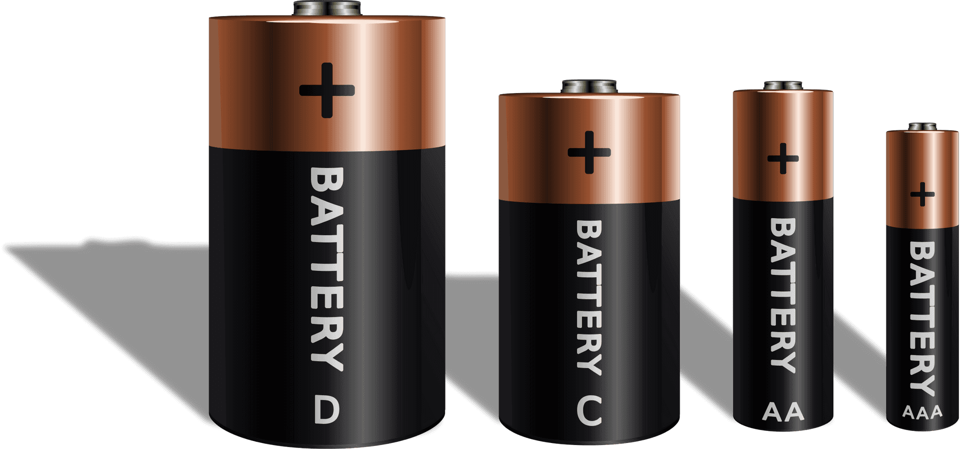 Various Sized Batteries Set PNG