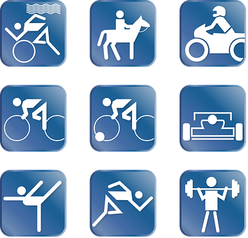 Various Sports Icons Set PNG