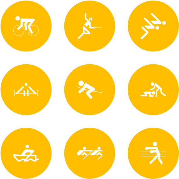 Various Sports Icons Set PNG