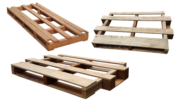 Various Wooden Pallets Isolated PNG