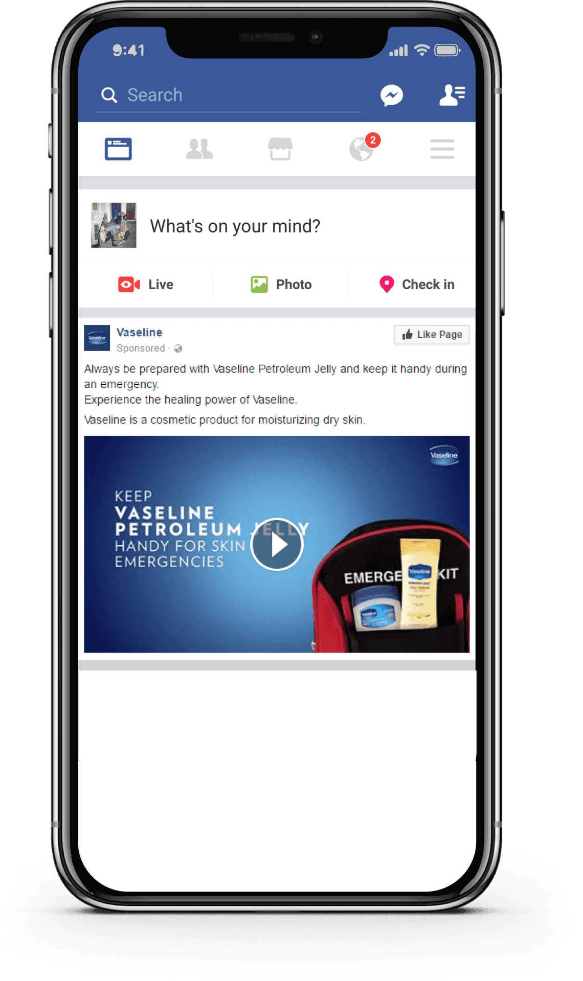 Vaseline Emergency Kit Facebook Ad PNG