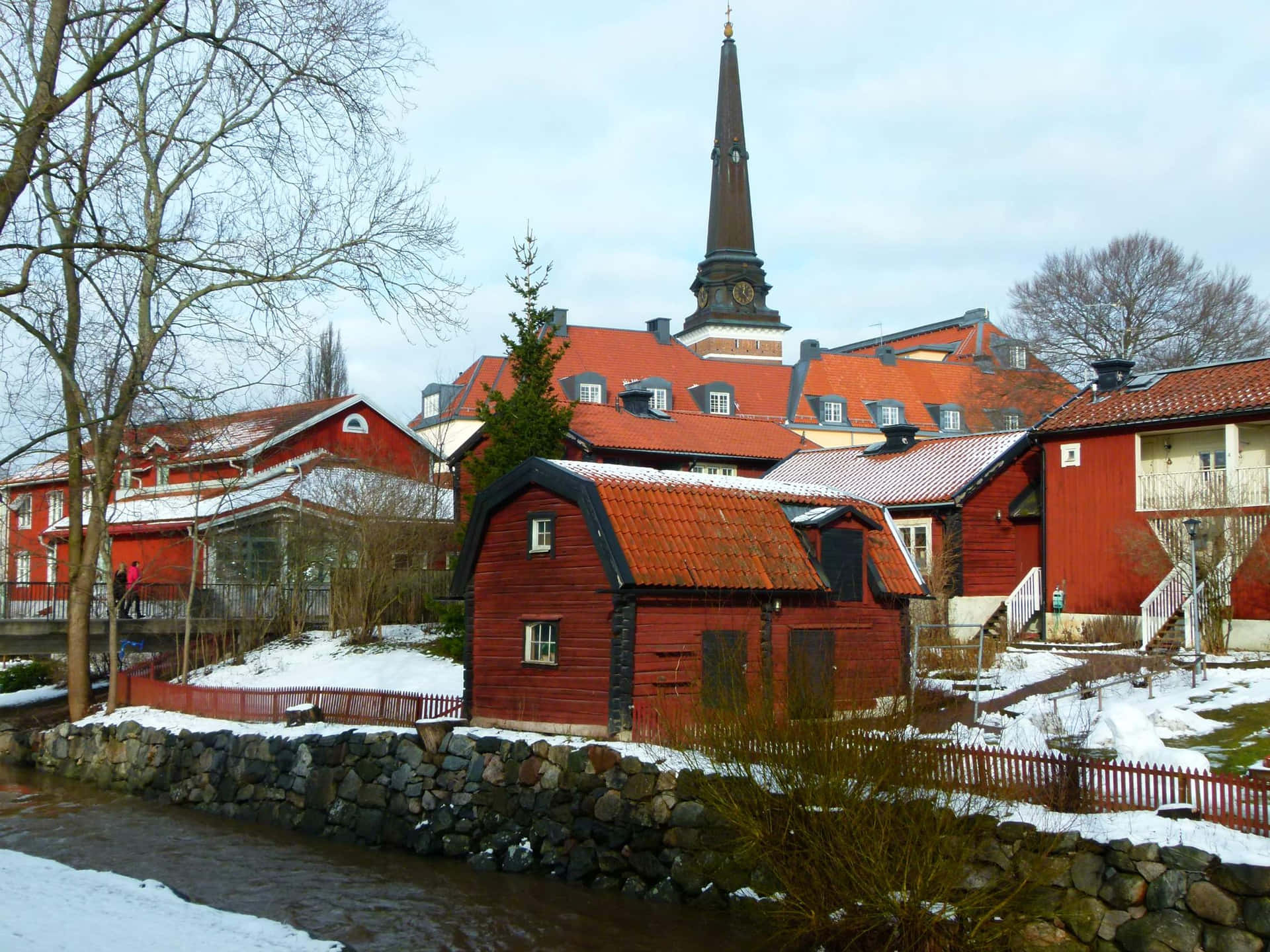 Vasteras Sweden Winter Scene Wallpaper