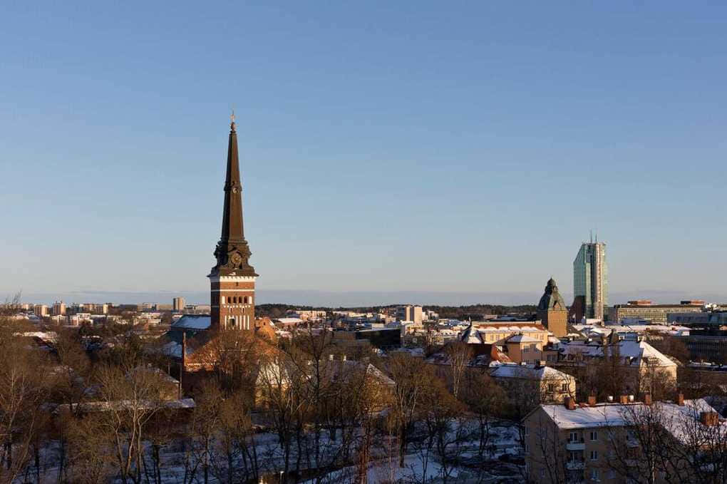 Vasteras Sweden Winter Skyline Wallpaper