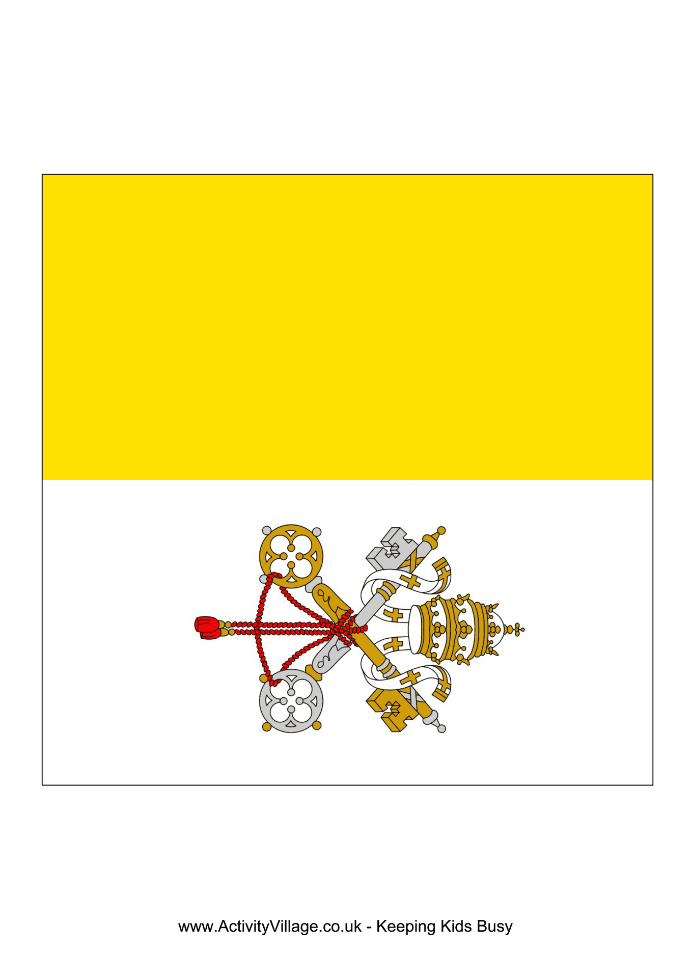 Vatican City Flagwith Symbols PNG