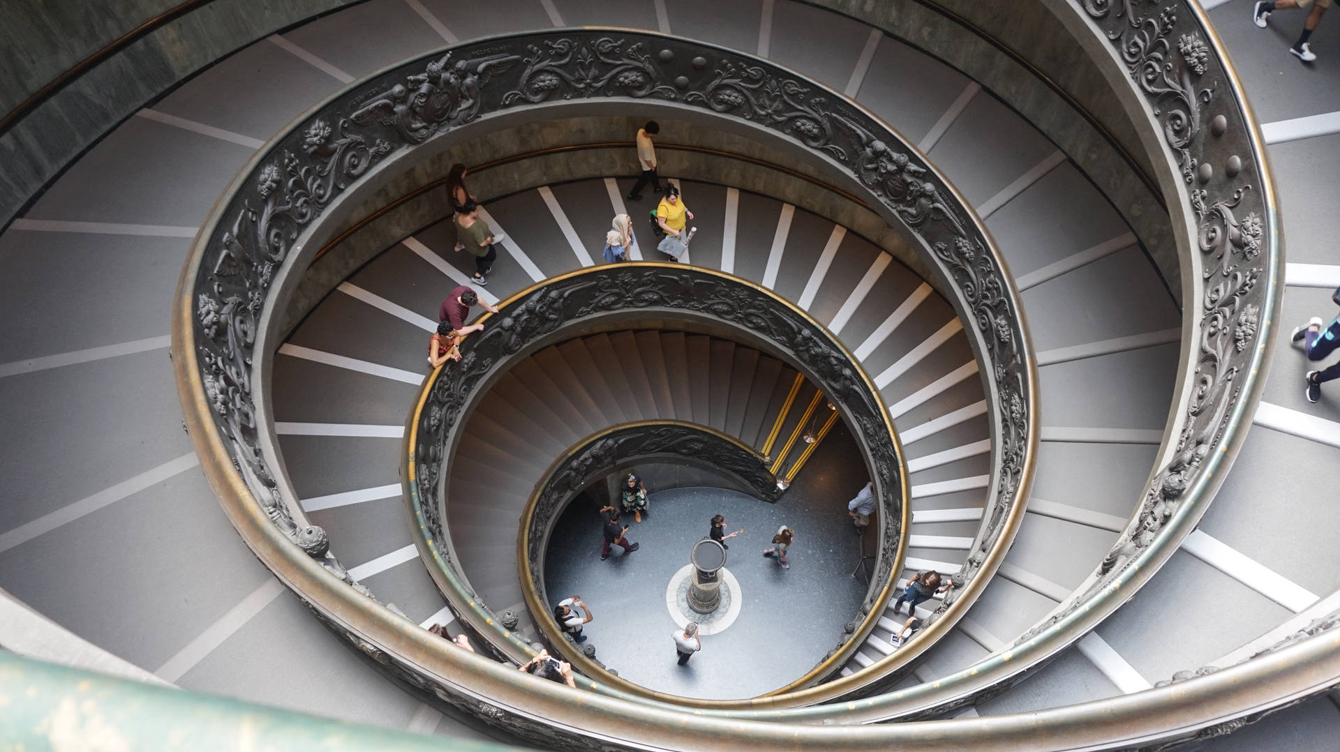 Vatican Museum Spiral Staircase Background