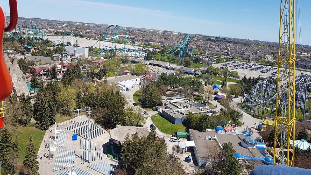 Vaughan Canada Amusement Park Aerial View Wallpaper