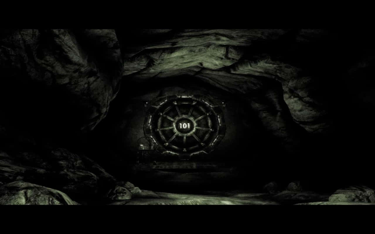 Vault 101 Entrance in a Post-Apocalyptic Wasteland Wallpaper