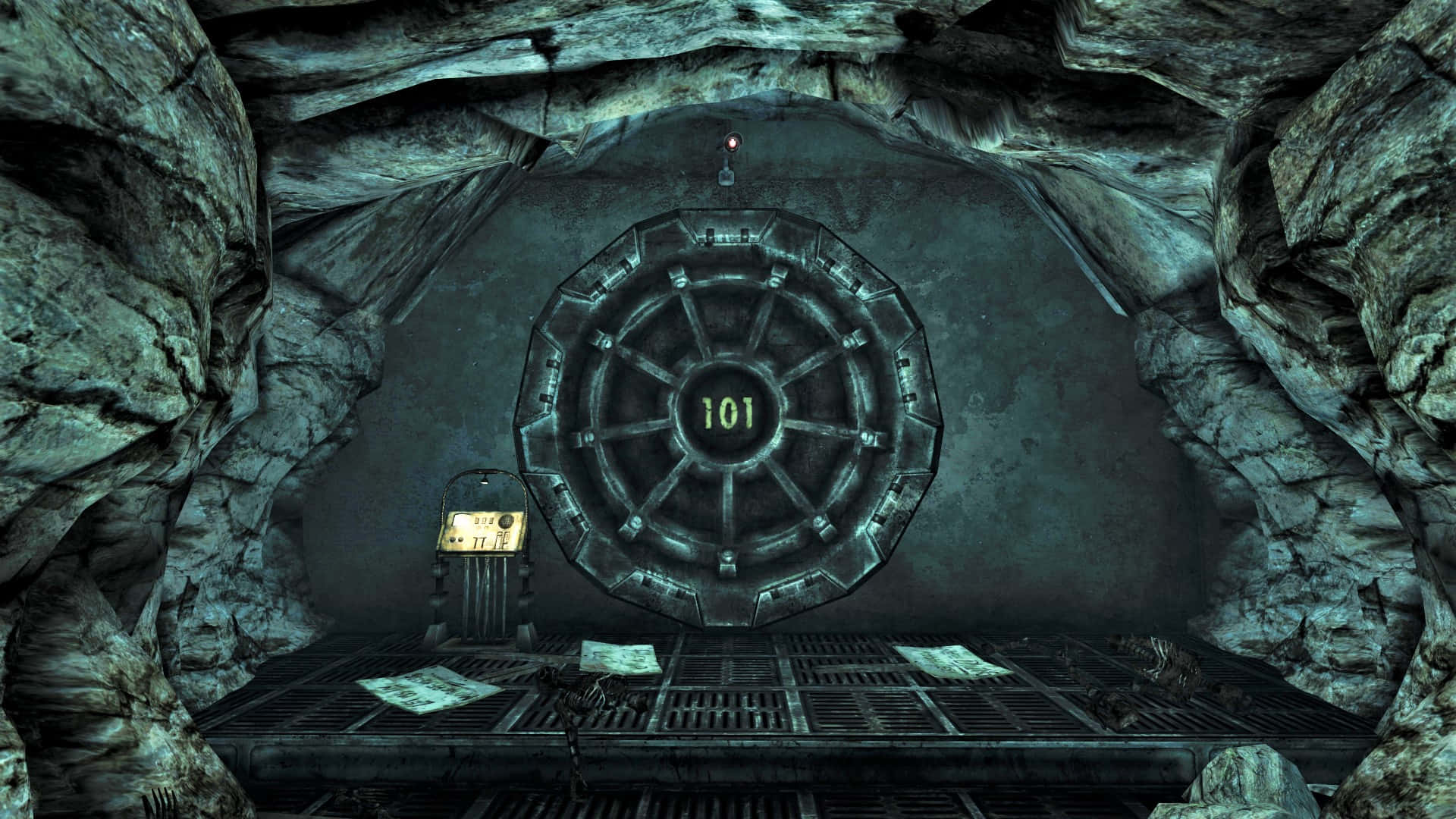 Vault 101 Entrance - A Glimpse into the World after Apocalypse Wallpaper