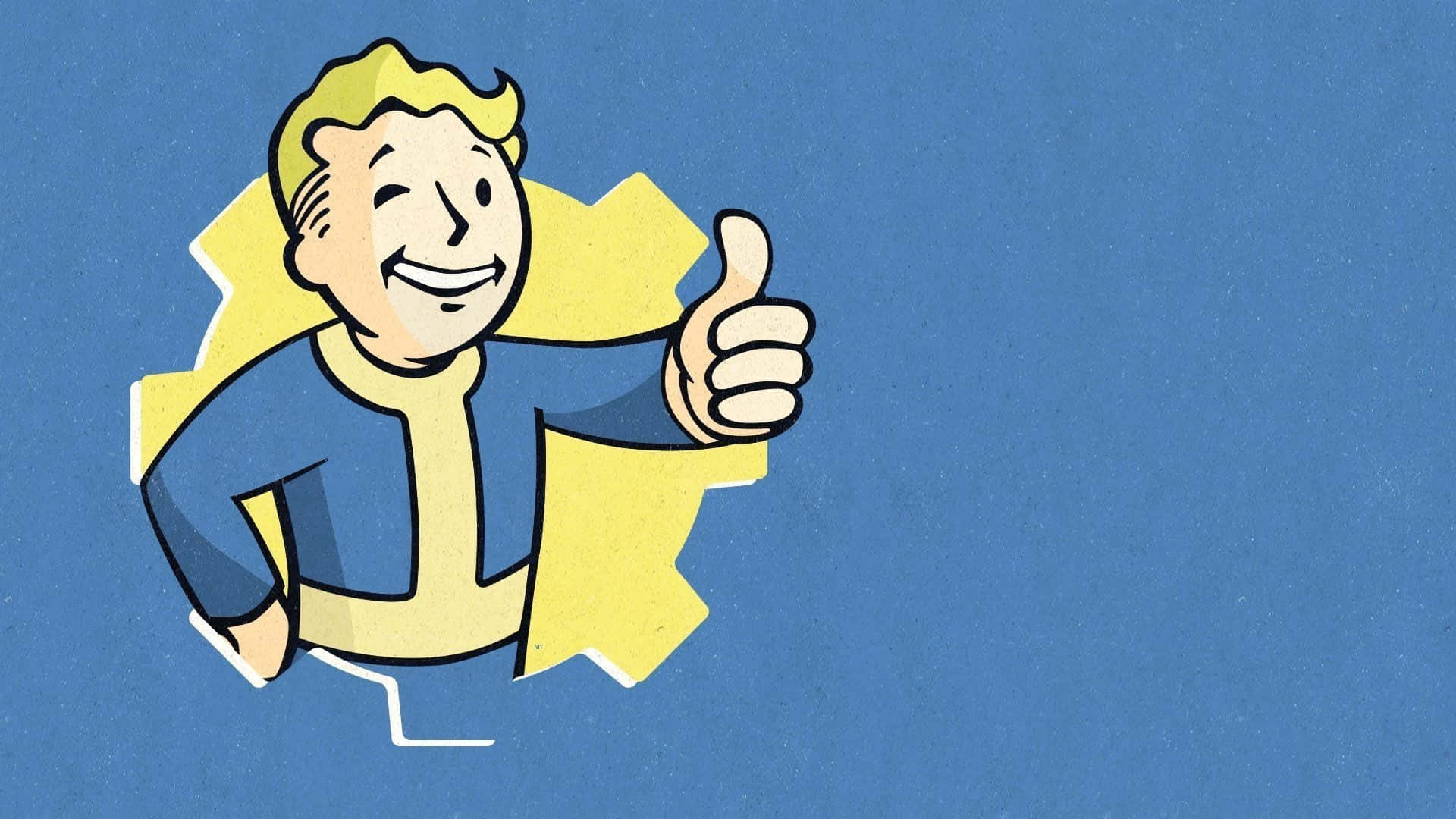 Survive the Post-Apocalyptic Wasteland with Vault Boy! Wallpaper