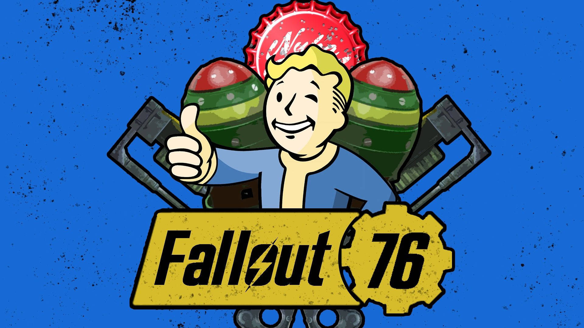 The mischievous and iconic Vault Boy from Fallout 76 Wallpaper
