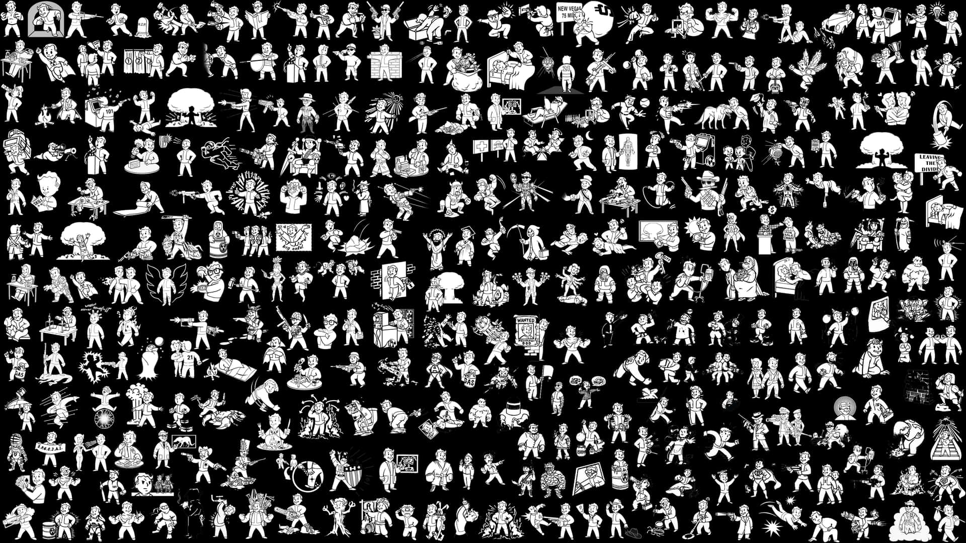 En sort og hvid billed af en stor gruppe mennesker Wallpaper