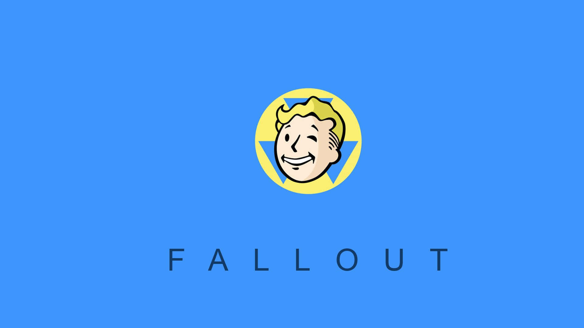 Logotipode Vault Boy En Fondo Azul. Fondo de pantalla