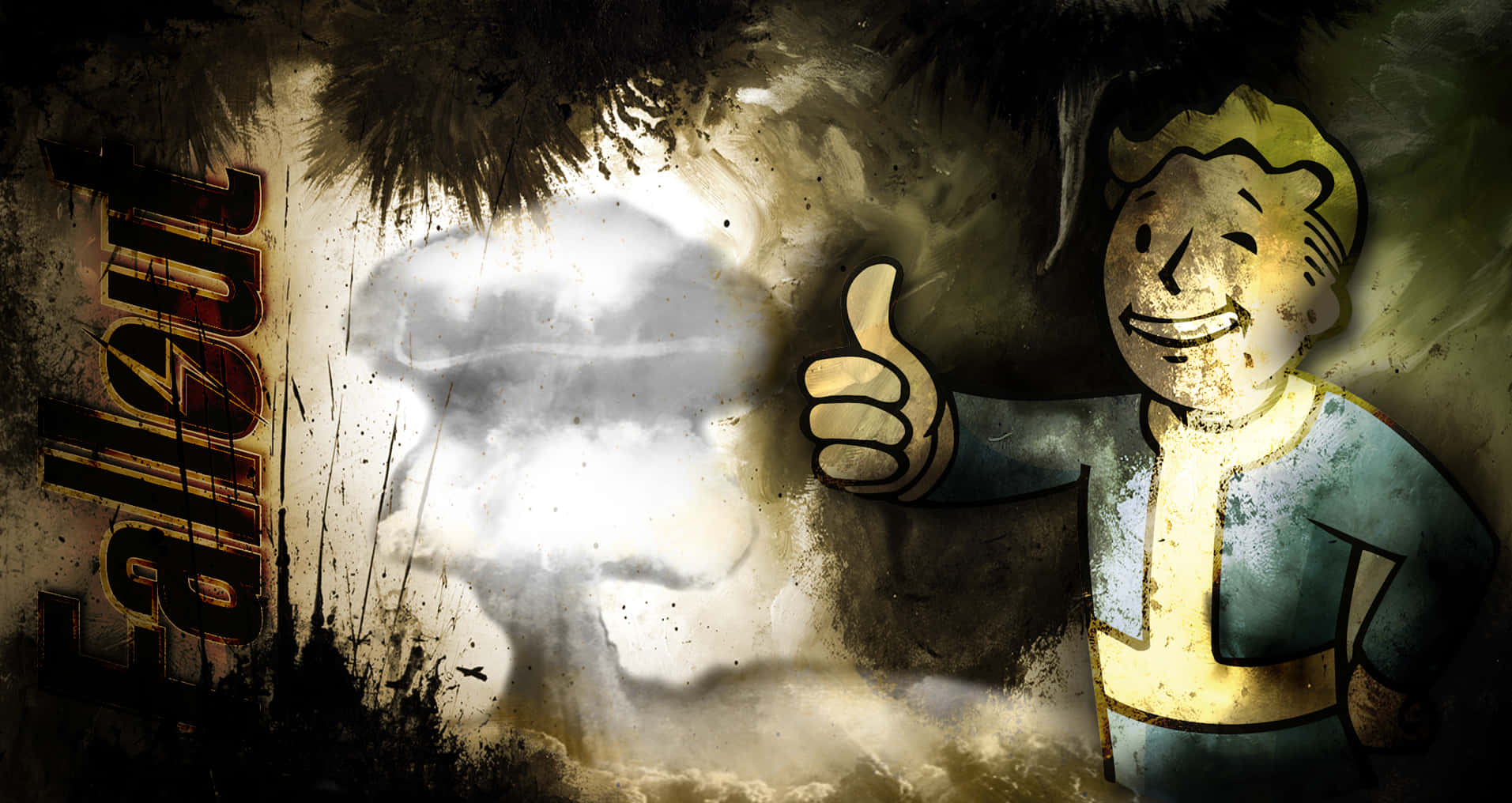Vault Boy guides you through Fallout Wallpaper