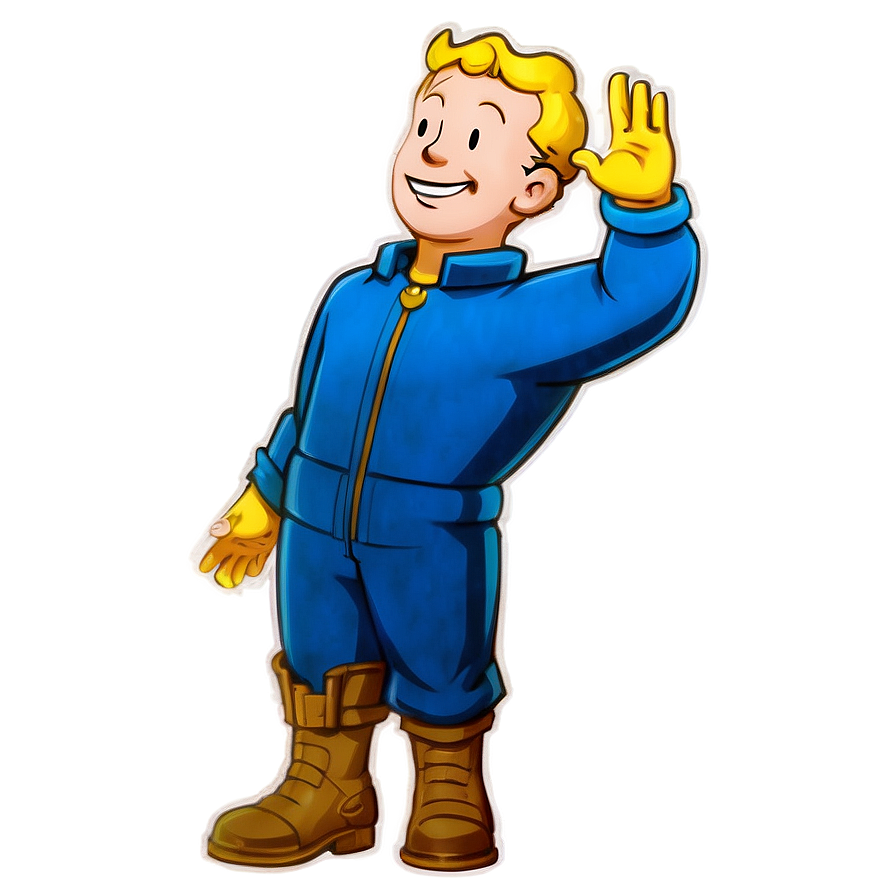 Vault Boy Waving Hello Png 06202024 PNG