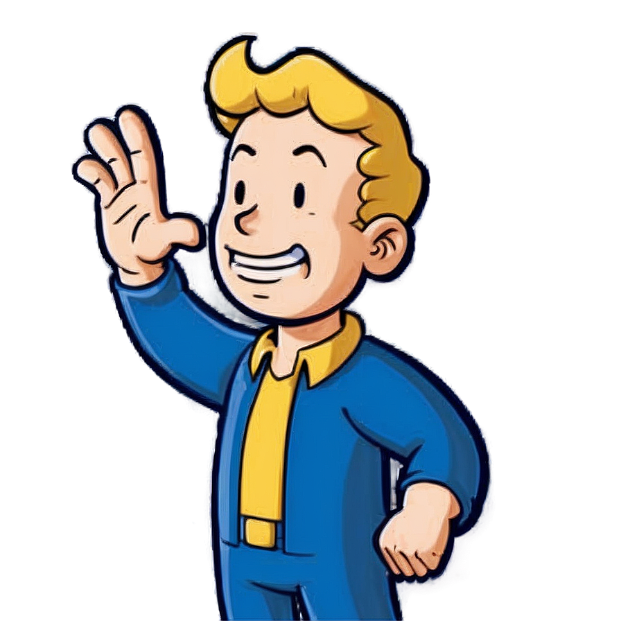 Vault Boy Waving Hello Png Win PNG