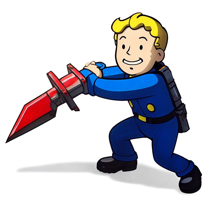 Vault Boy With Weapons Png 06202024 PNG