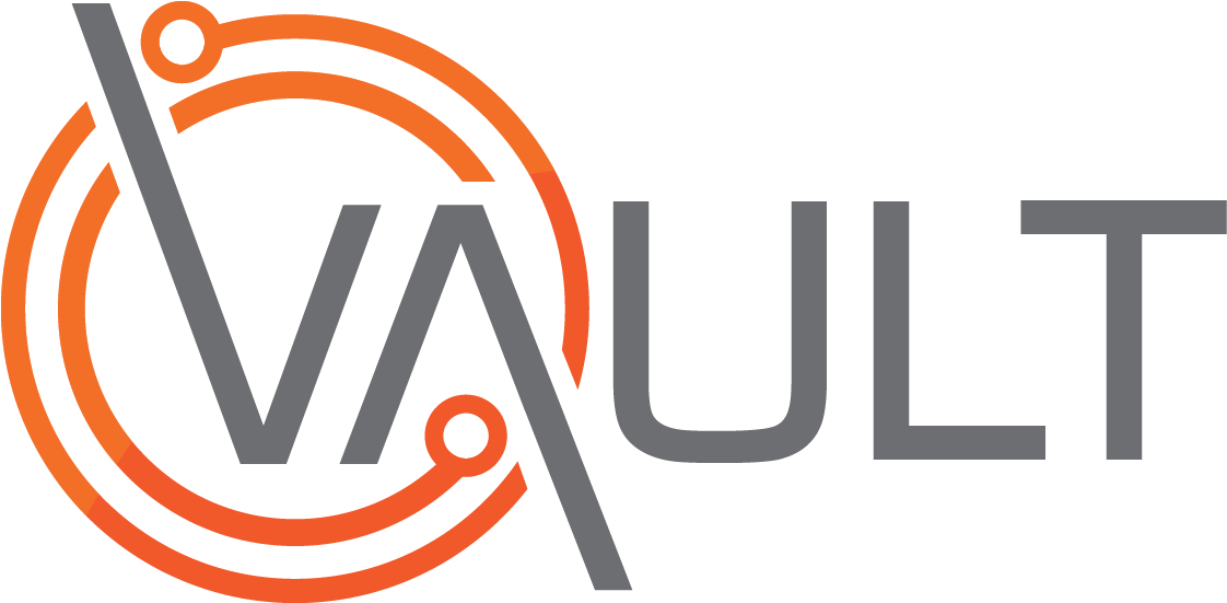 Vault Logo Orangeand Gray PNG