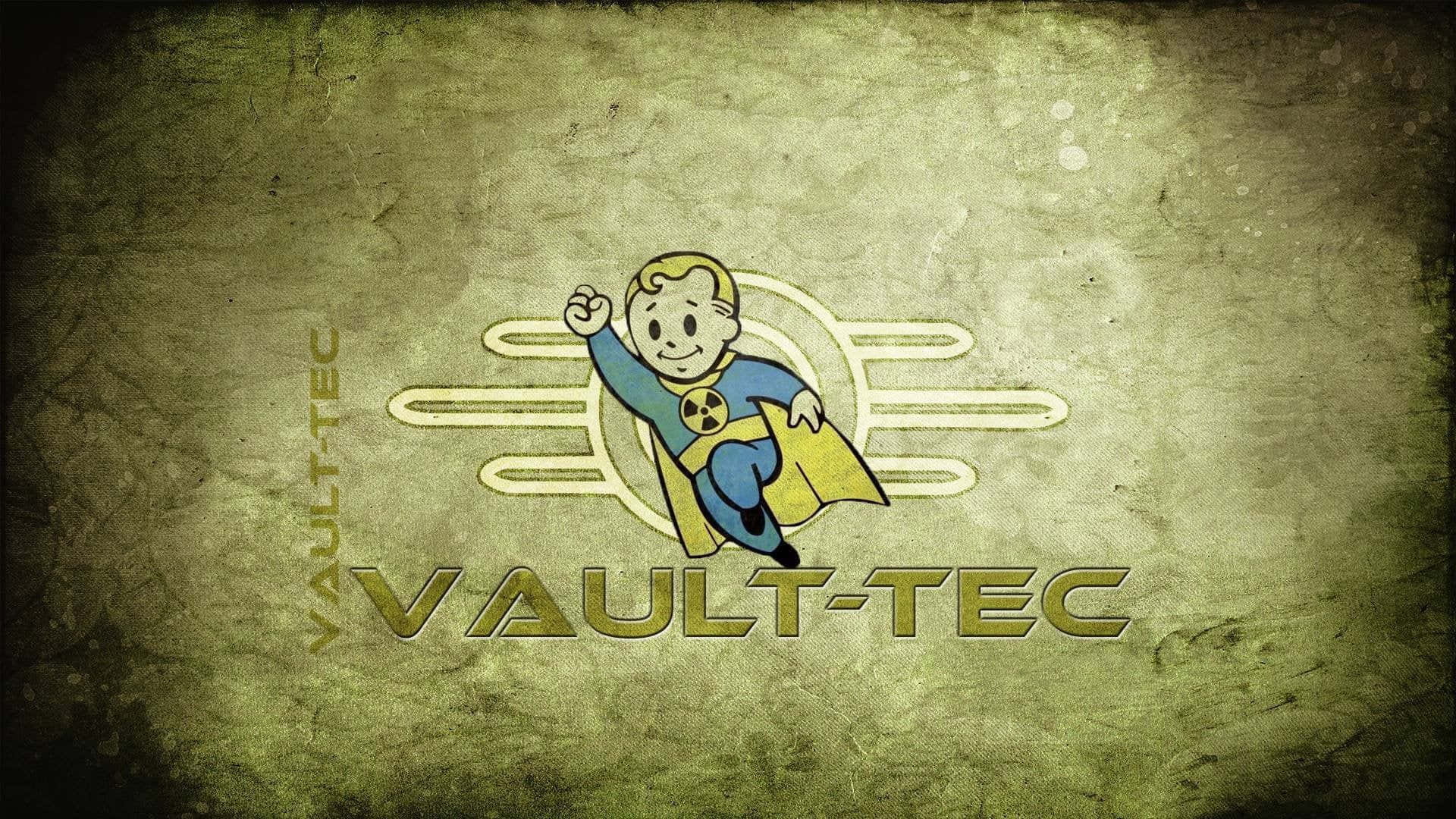 Vault-Tec Themed Background with Gears Wallpaper