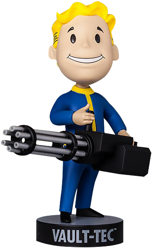 Vault Tec Boy With Mini Gun Figure PNG