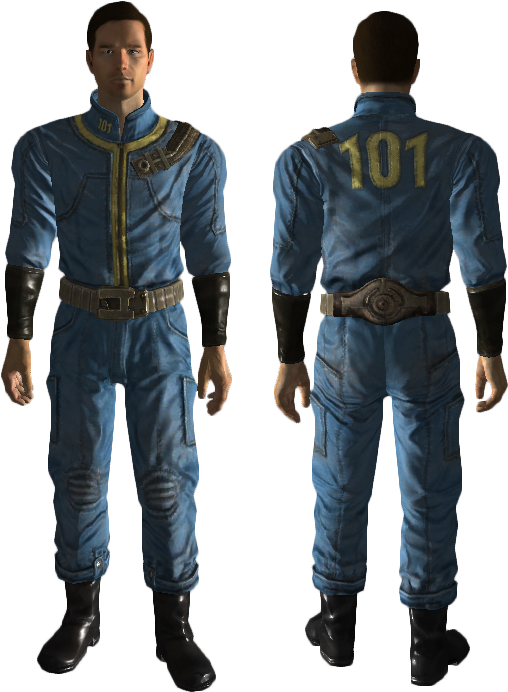 Vault101 Jumpsuit Frontand Back PNG